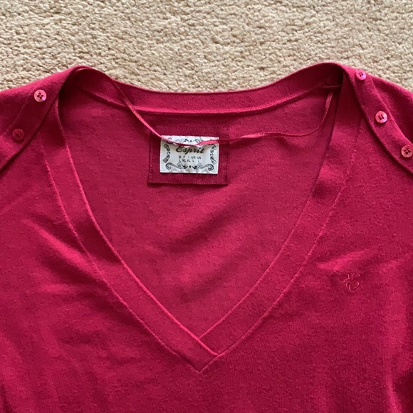 Esprit Fuchsia V-Neck Sweater - Picture 2 of 8